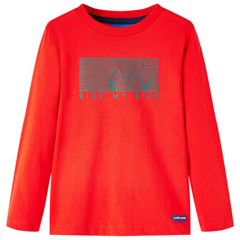 Kindershirt met lange mouwen 128 rood 1
