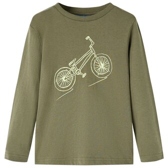 Kindershirt met lange mouwen 92 kakikleurig 1