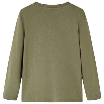 Kindershirt met lange mouwen 92 kakikleurig 2