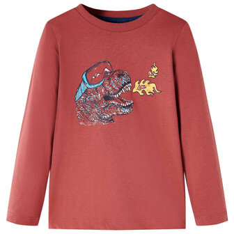 Kindershirt met lange mouwen 104 roodbruin 1