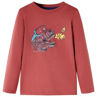 Kindershirt met lange mouwen 128 roodbruin 1