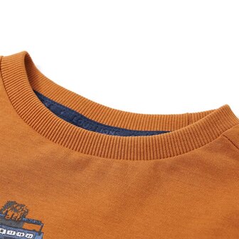 Kindershirt met lange mouwen 104 donkerokerkleurig 3