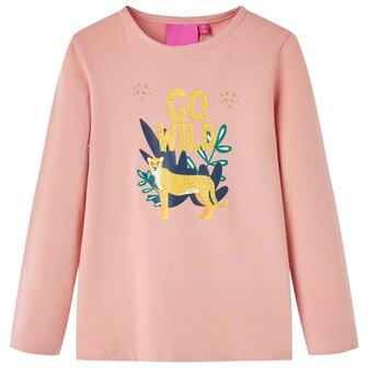 Kindershirt met lange mouwen 128 lichtroze 1