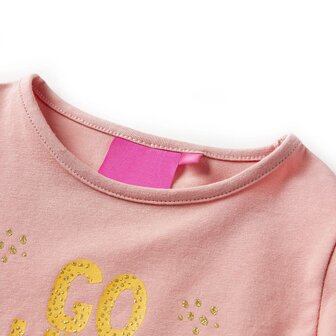 Kindershirt met lange mouwen 128 lichtroze 3