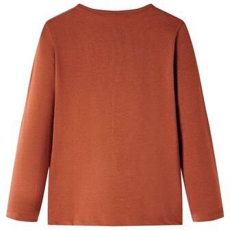 Kindershirt met lange mouwen 128 cognackleurig 2