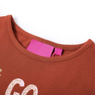 Kindershirt met lange mouwen 128 cognackleurig 3