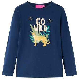Kindershirt met lange mouwen 92 marineblauw 1
