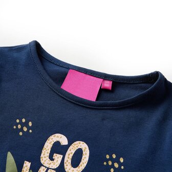 Kindershirt met lange mouwen 92 marineblauw 3