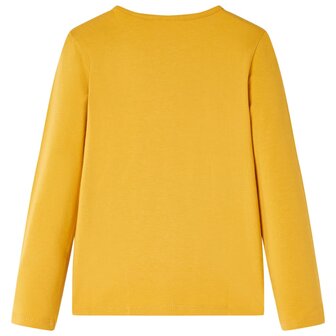 Kindershirt met lange mouwen 104 donkerokerkleurig 2