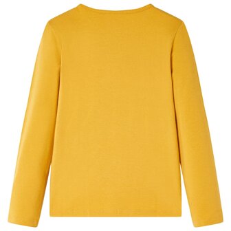 Kindershirt met lange mouwen 128 donkerokerkleurig 2