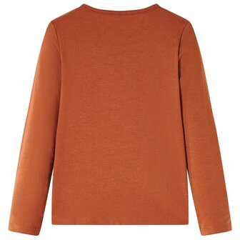 Kindershirt met lange mouwen 104 cognackleurig 2