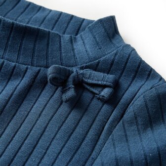 Kindershirt met lange mouwen geribd 92 marineblauw 4