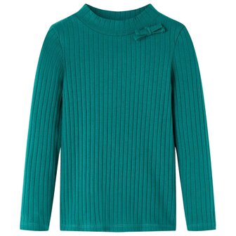 Kindershirt met lange mouwen geribd 104 donkergroen 1
