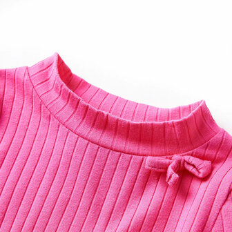 Kindershirt met lange mouwen geribd 92 felroze 3