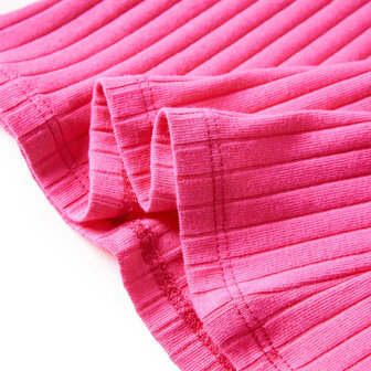 Kindershirt met lange mouwen geribd 92 felroze 7