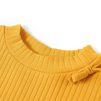 Kindershirt met lange mouwen 128 okerkleurig 3