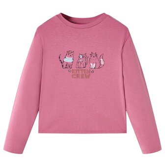 Kindershirt met lange mouwen 140 frambooskleurig 1