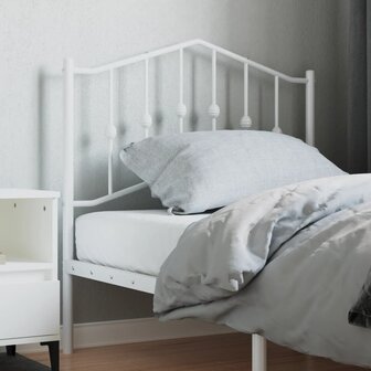 Hoofdbord 90 cm metaal wit 1