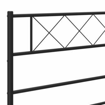 Bedframe met hoofdbord metaal zwart 80x200 cm 8