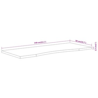 Bureaublad rechthoekig 140x50x2,5 cm massief acaciahout 9