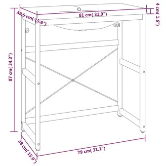 Wastafelframe met inbouwwastafel ijzer wit 7