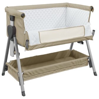 Babybox met matras linnen taupe 4