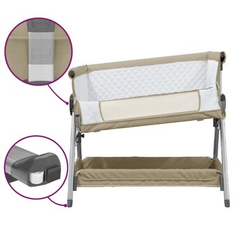 Babybox met matras linnen taupe 7