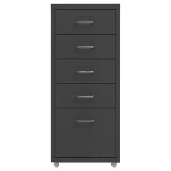 Ladeblok verrijdbaar 28x41x69 cm metaal antracietkleurig 2