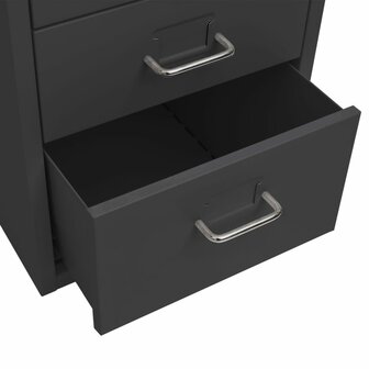 Ladeblok verrijdbaar 28x41x69 cm metaal antracietkleurig 6