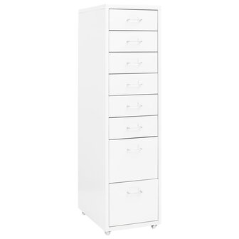 Ladeblok verrijdbaar 28x41x109 cm metaal wit 1
