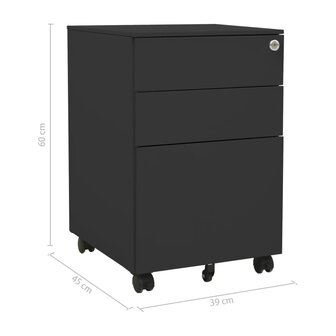 Ladeblok verrijdbaar 39x45x60 cm staal antracietkleurig 11