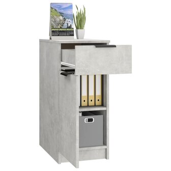 Bureaukast 33,5x50x75 cm bewerkt hout betongrijs 4