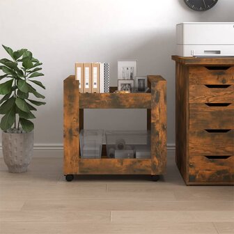 Bureaukastje 60x45x60 cm bewerkt hout gerookt eikenkleurig 4