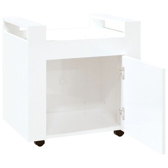 Bureaukastje 60x45x60 cm bewerkt hout hoogglans wit 7