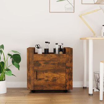 Bureaukastje 60x45x60 cm bewerkt hout gerookt eikenkleurig 1