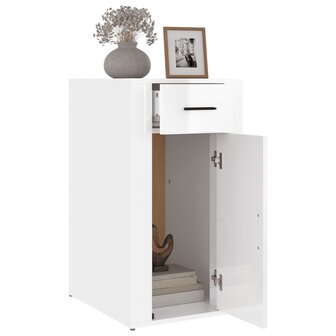Bureaukastje 40x49x75 cm bewerkt hout hoogglans wit 5