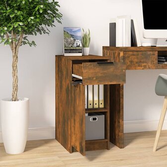 Bureaukast 33,5x50x75 cm bewerkt hout gerookt eikenkleurig 3