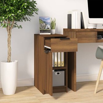Bureaukast 33,5x50x75 cm bewerkt hout bruin eikenkleur 3