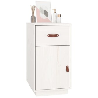 Bureaukastje 40x50x75 cm massief grenenhout wit 4
