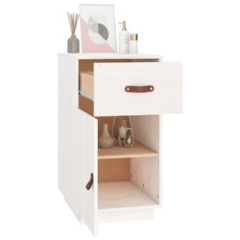 Bureaukastje 40x50x75 cm massief grenenhout wit 5