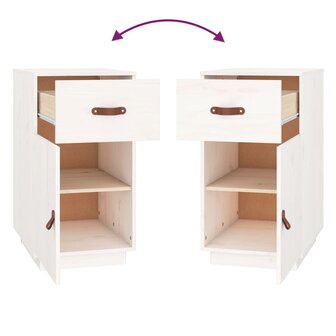 Bureaukastje 40x50x75 cm massief grenenhout wit 9