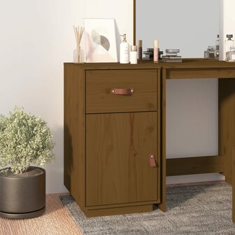 Bureaukastje 40x50x75 cm massief grenenhout honingbruin 1