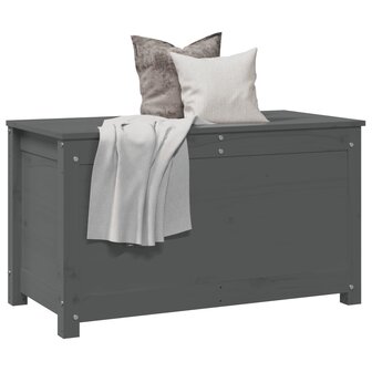 Opbergbox grijs 80x40x45,5 cm massief grenenhout 4