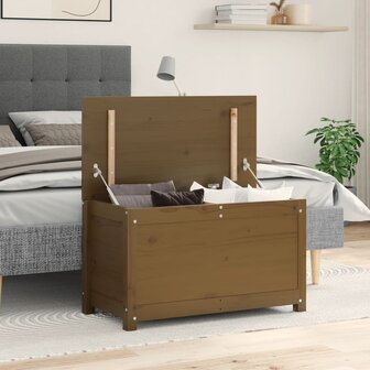 Opbergbox honingbruin 80x40x45,5 cm massief grenenhout 1