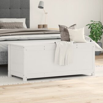 Opbergbox wit 110x50x45,5 cm massief grenenhout 3