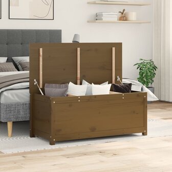 Opbergbox honingbruin 110x50x45,5 cm massief grenenhout 1