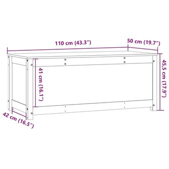 Opbergbox honingbruin 110x50x45,5 cm massief grenenhout 12