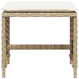 Tuinkrukken 4 st met kussens 41x41x36 cm poly rattan beige 5