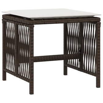 Tuinkrukken 4 st met kussens 41x41x36 cm poly rattan bruin 4