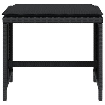 Tuinkrukken 4 st met kussens 40x40x35 cm poly rattan zwart 5